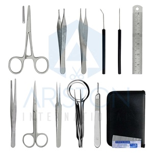 Kit de disección de aves de 15 piezas con estuche de biología estudiante de medicina instrumentos de laboratorio de acero inoxidable instrumentos quirúrgicos veterinarios - Product Image 1