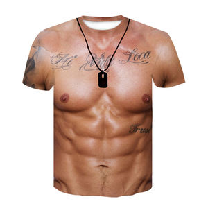 T-shirt pour homme Fitspi, mode masculine, hommes musclés amusants, impression 3D, col rond décontracté, manches courtes, t-shirt surdimensionné, vêtements à séchage rapide - Product Image 1