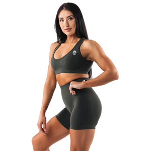 Sujetador deportivo sin costuras para mujer con espalda abierta, ajuste moldeador, soporte elástico para yoga, gimnasio y entrenamiento, ropa deportiva premium - Product Image 2