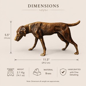 SHUBHAM - Figura de Perro de Caza Hecha a Mano en Latón, Escultura de Animal de Metal, Decoración de Mesa, Regalo para Sala de Estar - Product Image 3