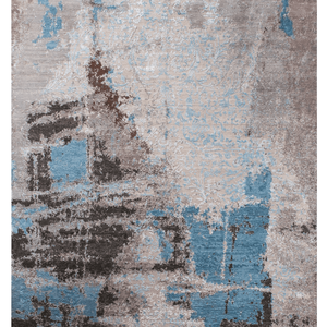Hand Knotted Wool & Bamboo Silk <b>Rug</b> 9x12-Low Pile Modern <b>Abstract</b> Area Carpet for Luxury Living Spaces - Product Image 4