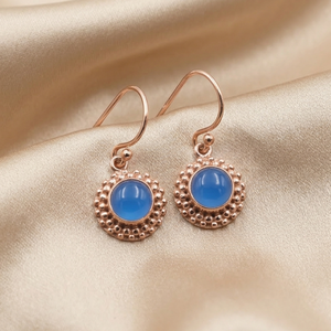 <b>Top</b> Quality Blue Chalcedony Vintage Drop <b>Earrings</b> 925 Sterling Silver Rose Gold Yellow Gold Plated Boho Jewelry Gift Women Her - Product Image 3