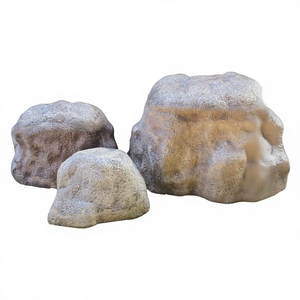 Large Unique Rock Decorative <b>Artificial</b> <b>Stone</b> FRP Fiberglass Lightweight Durable Non-Toxic Unbreakable Modern Design KNT Brand - Product Image 1