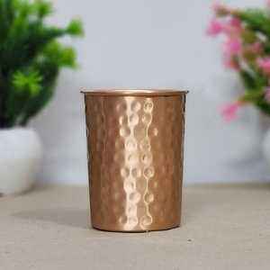 Hammered Copper Glass features a distinctive textured surface with an elegant artisan finish - Product Image 3