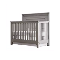 Cuna Moderna de Madera para Niños, Cama para Bebés, Color Gris, Cunas para Dormitorio o Guardería