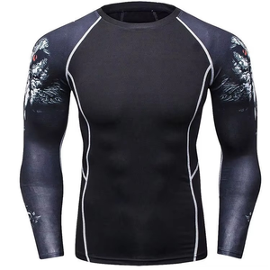 Premium Custom Printed Rash Guard Men MMA BJJ <b>Compression</b> <b>Shirt</b> Long Sleeve Quick Dry Fitness Training Sportswear OEM Service - Product Image 3