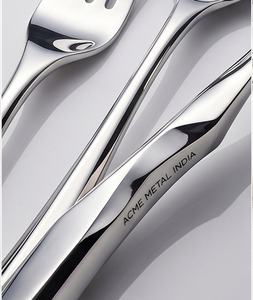 Juego de cubiertos modernos V-Tail con acabado pulido espejo, de acero inoxidable, resistente al deslustre, para uso diario, hoteles y fiestas. - Product Image 2