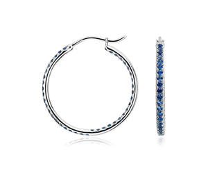 Pendientes de Aro Pequeños de Oro Blanco de 14K de Lujo - Product Image 1