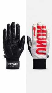Guantes de Receptor de Fútbol Americano Ecológicos de Alta Calidad Blancos Rojos Joker Súper Adhesivos con Logotipo Personalizado, Diseño Personalizado y Personalizables - Product Image 4
