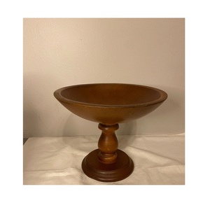 Cuenco de Madera Artesanal con Base, Plato Decorativo Elevado para Frutas, Golosinas, Nueces, Bocadillos y Decoración de Mesa de Comedor - Product Image 1