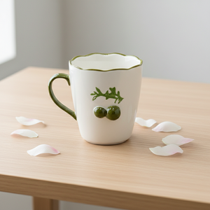 Taza de Porcelana Fina de Primera Calidad 3460987D-0.36 con Estampado de Rama de Olivo y Fruta - Product Image 4