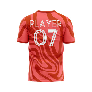 เสื้อฟุตบอลผู้ชาย W4G คอวี โลโก้แบบซับลิเมชั่น แห้งเร็ว 100% โพลีเอสเตอร์ ทรงปกติ แขนสั้น คุณภาพสูง เป็นมิตรกับสิ่งแวดล้อม - Product Image 2