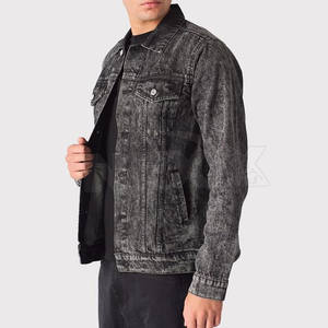 Chaqueta vaquera de invierno cálida con forro de sherpa para hombre, abrigo de mezclilla con cuello de forro polar, grueso, térmico, cortavientos, venta al por mayor, abrigo informal. - Product Image 3