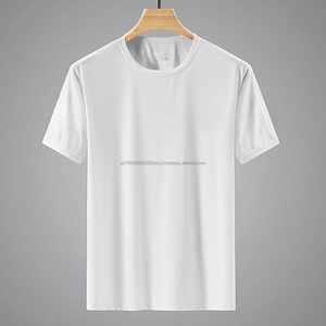Camiseta de Seda de Hielo con Logotipo Personalizado OEM, Cuello Redondo para Hombre, Ropa de Secado Rápido, Mangas Cortas, Transpirable, Media Manga - Product Image 4