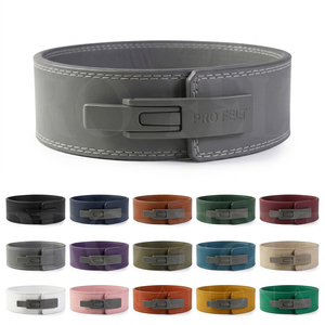 10mm Lever Weight Lifting <b>Belt</b> Genuine Leather Gym Fitness Powerlifting Adjustable Buckle Back Support for Heavy Power Training - Product Image 1