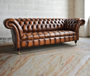 Moderno de lujo de tres plazas Buff sofá de cuero genuino nueva llegada muebles de sala de estar - Product Image 1