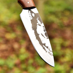 Cuchillo de Caza de Hoja Fija de Acero Inoxidable de Grado Industrial UA Supplies con Mango de Madera Pakka, Punta Caída, Personalización OEM/ODM, Venta al por Mayor - Product Image 2
