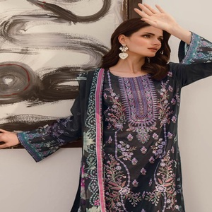 Ramsha Vol MASHAAL-10 Long Maxi Frock Heavy Embroidered Lawn Three-Piece Punjabi Suit for Women <b>Eid</b> <b>Dresses</b> Salwar Kameez - Product Image 2