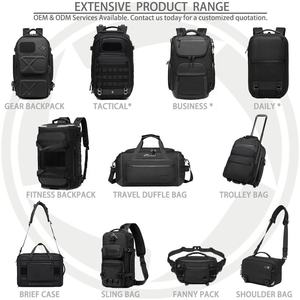 Waterproof Black Multi-Pocket Travel Sports Gym Duffle Bag With Separate <b>Shoe</b> Compartment And Trolley Sleeve - Product Image 3