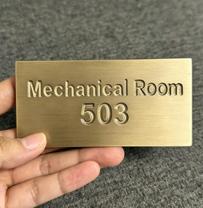 Customized Brass Nameplates Brushed Gold Office Nameplates Personalized Business <b>Signs</b> Custom Home Door <b>Plaques</b> Engraved Brass - Product Image 2