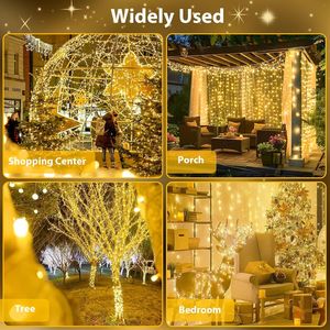 88Ft 240LED Connectable Indoor Outdoor String <b>Lights</b> Clear <b>Wire</b> with Warm White Christmas Twinkle Fairy <b>Light</b> Plug - Product Image 1