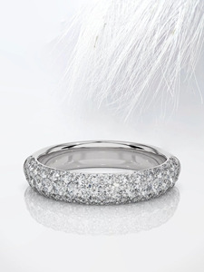 แหวนทองคำขาวประดับเพชรแล็บโกรว์แบบวงกว้าง - Product Image 3