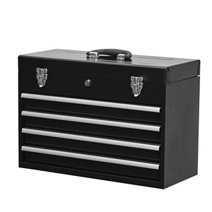 Cassetta Portautensili Portatile in Acciaio con 4 Cassetti, Chiusura con Serratura a Cilindro in Metallo, Verniciatura a Polvere, Adatta come Armadietto Portautensili in Metallo - Product Image 3
