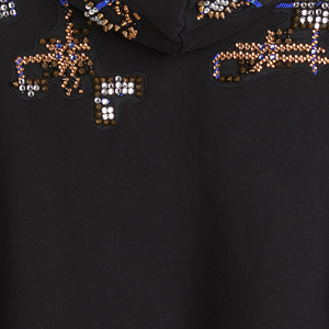 Sweat à capuche polaire surdimensionné personnalisé avec strass, qualité supérieure, pour homme, hiver, uni, 100 % coton respirant, coupe classique, style urbain - Product Image 3