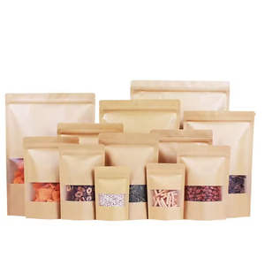 Bolsas de papel kraft con ventana transparente, bolsas con cierre hermético de 3.5" x 5.5" para almacenamiento de alimentos, empaque de productos, reutilizables y sellables - Product Image 5