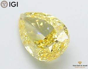 เพชร CVD สีเหลืองแฟนซี ความใส VS1 รูปทรงลูกแพร์ 1.00 กะรัต พร้อมใบรับรอง IGI สำหรับเครื่องประดับดีไซเนอร์ - Product Image 4