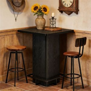 Compact Design Square Bar Table Small Dining Table with Elegant Bar Design - Product Image 1