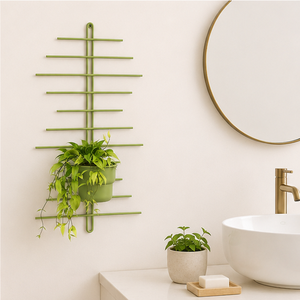 Support mural minimaliste exclusif en métal pour plantes avec pot suspendu, idéal pour la décoration intérieure et extérieure de la maison et du balcon - Product Image 6