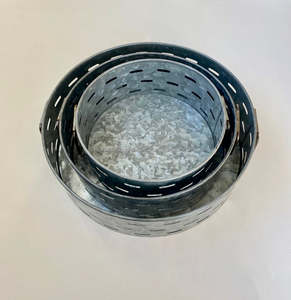 ชุดถาดตกแต่งทำจากโลหะชุบสังกะสี,ชุดถาดสำหรับตกแต่งทำจากโลหะมีที่จับแบบห้อยด้านข้างอุปกรณ์บนโต๊ะอาหารสำหรับตกแต่งโต๊ะ - Product Image 1