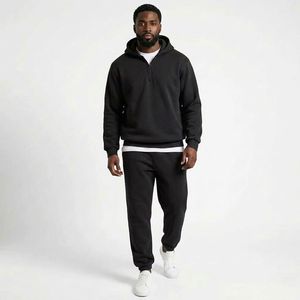 Men's Sports Team Pure Cotton Fleece Premium Quarter Zipper <b>Hoodie</b> Custom OEM <b>Long</b> Sleeves <b>Oversized</b> <b>Hoodie</b> For Unisex - Product Image 1