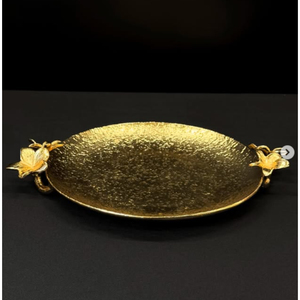Hot Sale Handmade Polished Glam Gold Aluminum Footed Compote Bowl Hammered Texture Pedestal <b>Stand</b> Exquisite <b>Bird</b> Handle Design - Product Image 6