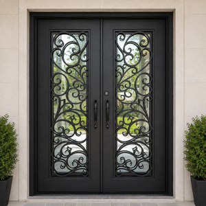 Puerta Exterior Moderna con Diseños de Hierro Forjado: Puerta de Entrada Personalizada Premium con Elegante Trabajo en Hierro y Durabilidad Duradera - Product Image 4