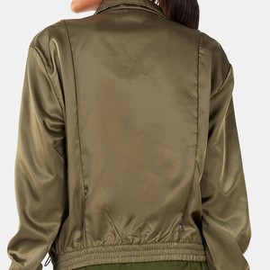 <b>Women</b> Two Tone Bomber Jacket Fashion Casual Streetwear Zip Up <b>Coat</b> Custom Logo OEM ODM Wholesale Manufacturer - Product Image 5