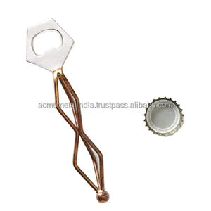 Ouvre-bouteille trapèze personnalisé de meilleure qualité en laiton et acier inoxydable pour le vin, fourniture en gros pour les mariages et les événements - Product Image 1