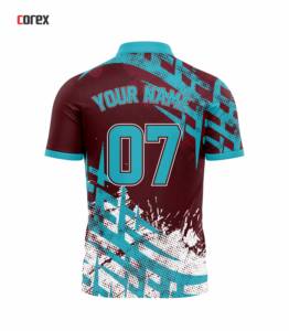 Short de sport personnalisable en polyester rouge bordeaux, respirant et à séchage rapide, avec impression par transfert thermique du nom et du numéro de l'équipe, fermeture éclair ODM - Product Image 2