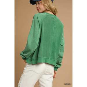 Umgee Sweat à capuche pour femme Mineral Wash French Terry Sweatshirt - Product Image 3