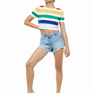 Haut court femme 100% coton, personnalisable avec logo, service OEM, prix usine, vente chaude - Product Image 3