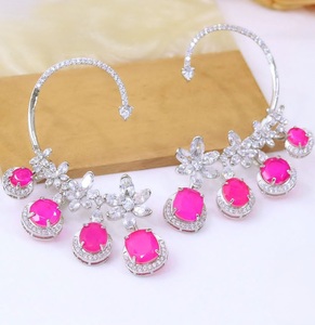 Attractive Brass Silver Plated Zircon Premium Quality Trendy <b>Cuff</b> <b>Earring</b> for Women Girls Wedding Party Wear - Product Image 2