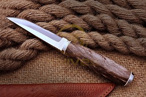 Couteau de chasse artisanal RB Knives Puukko en acier inoxydable, manche en résine, lame fixe, étui en cuir, garantie de 3 ans, personnalisable - Product Image 5