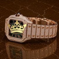 Montre en diamant moissanite de haute qualité pour hommes, entièrement sertie de pierres VVS