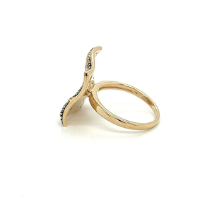 Women's 18K Gold Plated Wings Cocktail <b>Ring</b> Diamond Micro Pave Vintage Glam Style Fashion <b>Ring</b> Wedding Engagement Daily Wear - Product Image 1