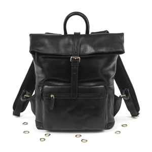 Mochila de Piel de Primera Calidad con Parte Superior Enrollable, Bolsa de Viaje Multifuncional, Mochila para Portátil para Hombre, Diseño Personalizado de Fábrica LTBP-0019 - Product Image 3