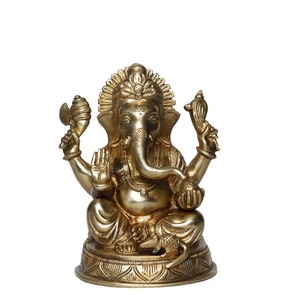 Gran Oferta: Figura de Latón Hecha a Mano en India de Ganesh ji o Lakshmi para Diwali, Puja, Sala de Oración y Sanación Espiritual al Mejor Precio - Product Image 1