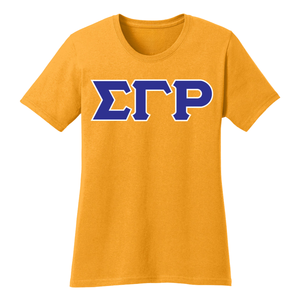 T-shirt personnalisé Sigma Gamma Rho 3 avec lettres grecques brodées, tee-shirt de sororité, haut décontracté en coton, vêtements universitaires, streetwear, vente en gros - Product Image 1