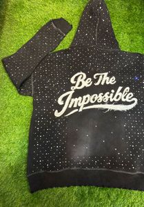 เสื้อฮู้ดดี้ผู้ชายขายดีประจำฤดูหนาว แต่งลายปักแบบดิสเทรส 100% ผ้าฝ้าย สตรีทแวร์ ซิปหน้า ประดับคริสตัล - Product Image 4