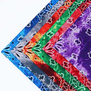 Pañuelo de algodón de 55 cm con efecto lavado ácido, diseño paisley personalizado, estampado digital a medida, de una sola cara, con dobladillo lateral, superventas - Product Image 5
